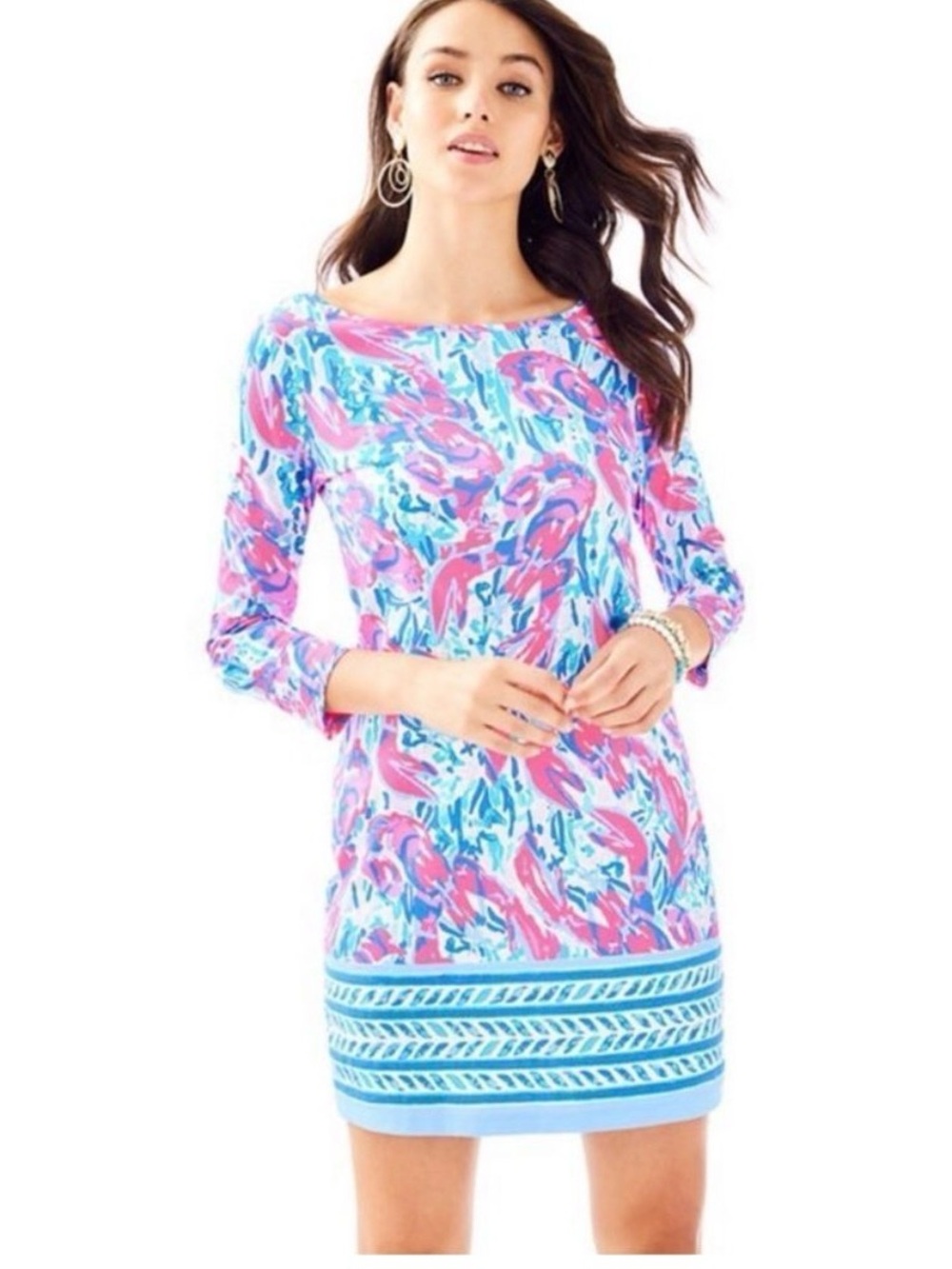 Lilly Pulitzer Marlowe dress in Cosmic Coral Lobster, size L